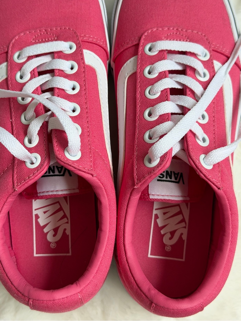 Vans Pink Canvas Low-Top Sneakers with White Stripe - Picture 10 of 11